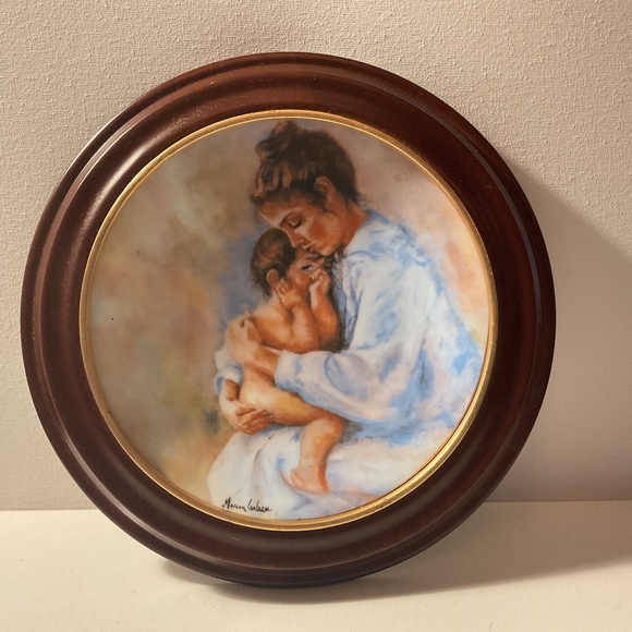 Vintage plate "Laura and Child" by Haviland Limoges 1975 Framed - Picture 1 of 2